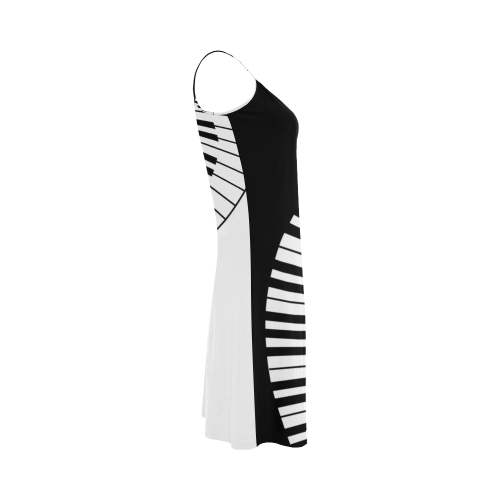 Black and White Music Keyboard by ArtformDesigns Alcestis Slip Dress (Model D05)