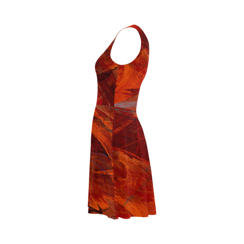 Swirly Love in Deep Red Atalanta Sundress (Model D04)