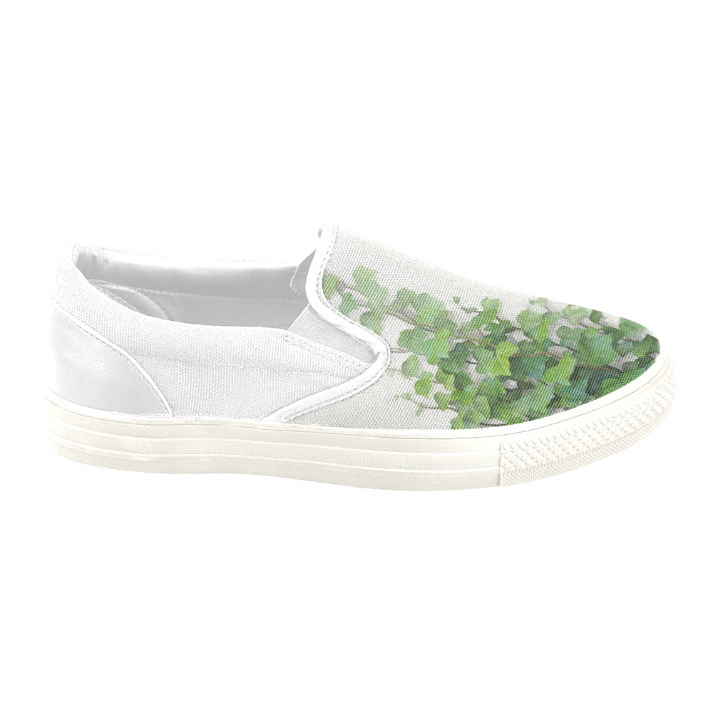 Watercolor Vines, climbing plant Men's Unusual Slip-on Canvas Shoes (Model 019)