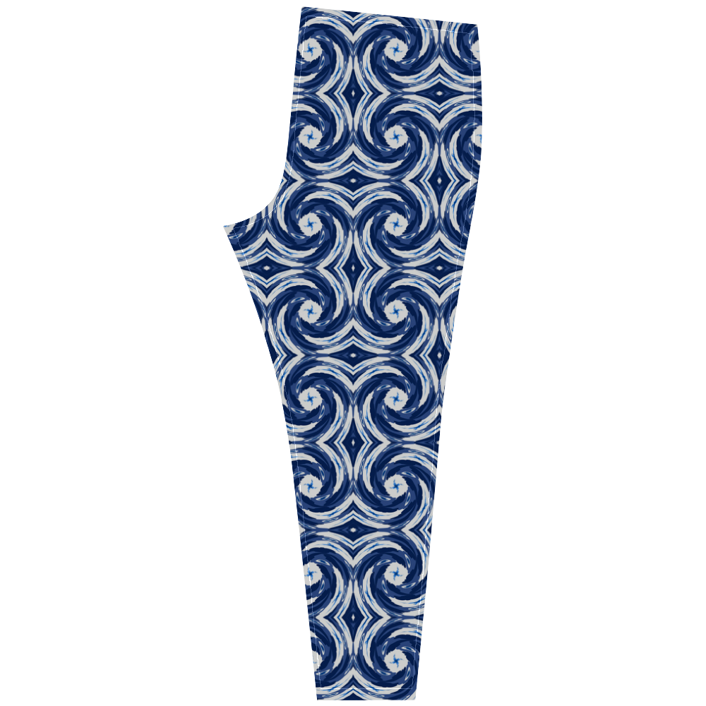 Watery Blue Kaleidoscope Swirls by ArtformDesigns Cassandra Women's Leggings (Model L01)