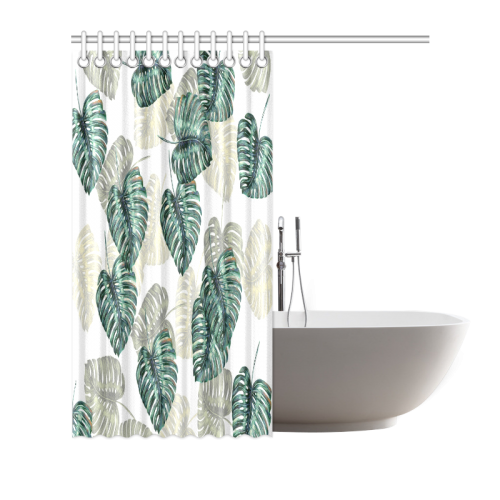 Tropical leaves Shower Curtain 72"x72"