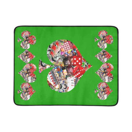Spade Playing Card Shape - Las Vegas Icons Beach Mat 78"x 60"