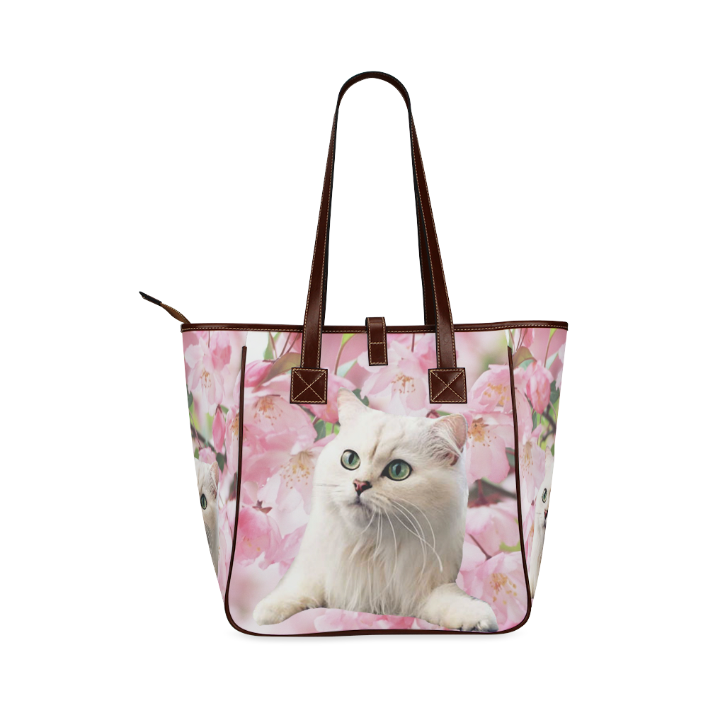 Cat and Flowers Classic Tote Bag (Model 1644) | ID: D532168