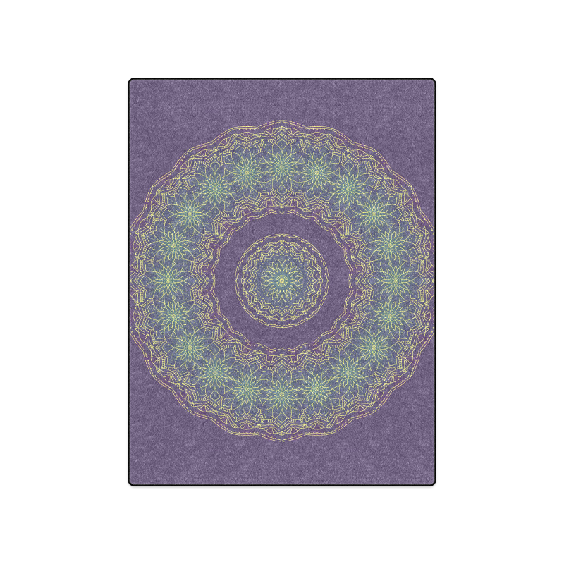 Lotus mandala with purple Blanket 50"x60"