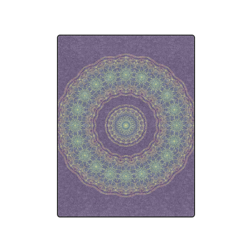 Lotus mandala with purple Blanket 50"x60"