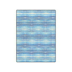Watercolor STRIPES grunge pattern - blue Blanket 50"x60"