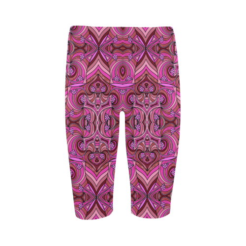 Pink Abstract Doodle Pattern by ArtformDesigns Hestia Cropped Leggings (Model L03)