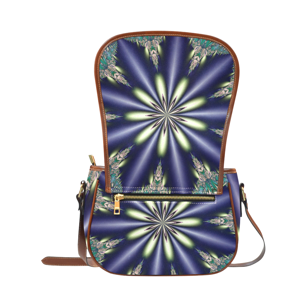 Fractal Kaleidoscope Mandala Flower Abstract 8 Saddle Bag/Large (Model 1649)