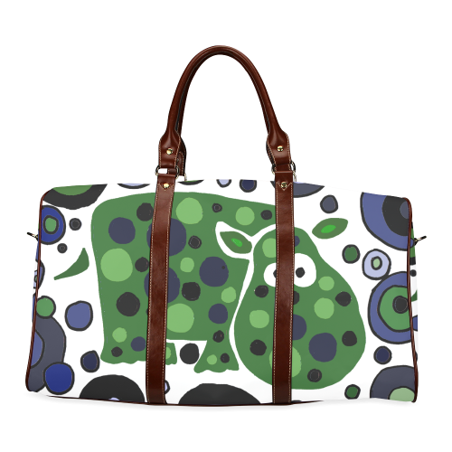 Funy Funky Blue and Green Hippo Abstract Art Waterproof Travel Bag/Large (Model 1639)