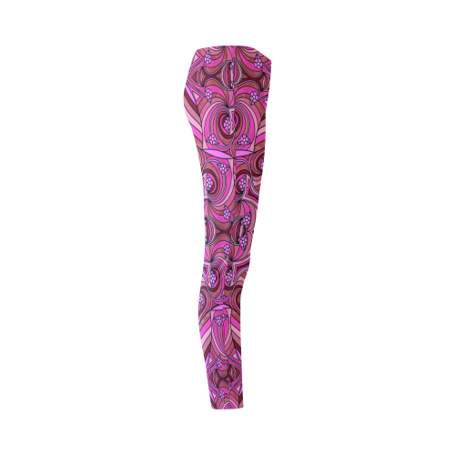 Pink Abstract Doodle Pattern by ArtformDesigns Cassandra Women's Leggings (Model L01)