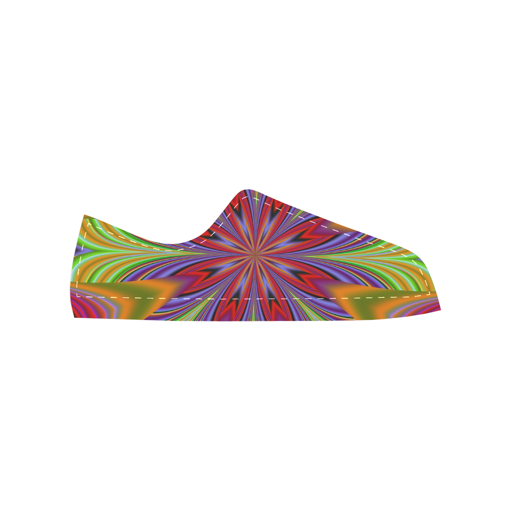 Fractal Kaleidoscope Mandala Flower Abstract 2 Men's Classic Canvas Shoes (Model 018)