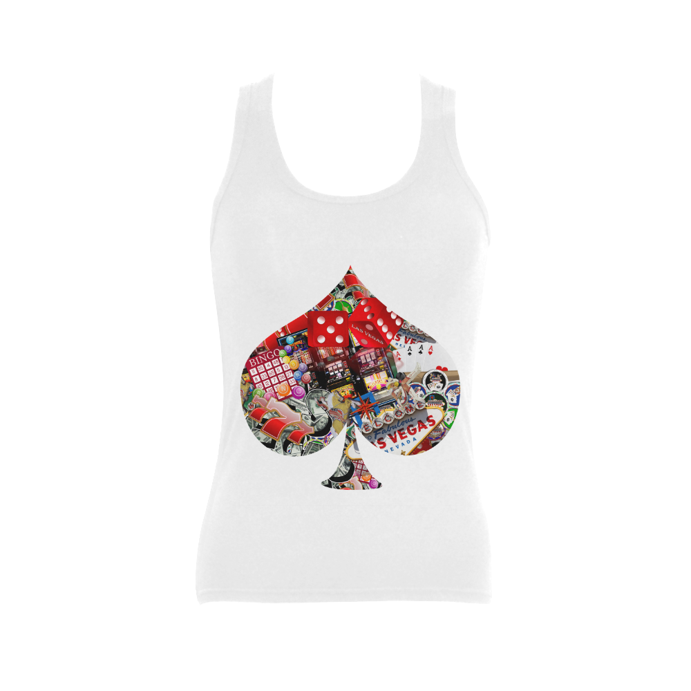 Spade Playing Card Shape - Las Vegas Icons Women's Shoulder-Free Tank Top (Model T35)