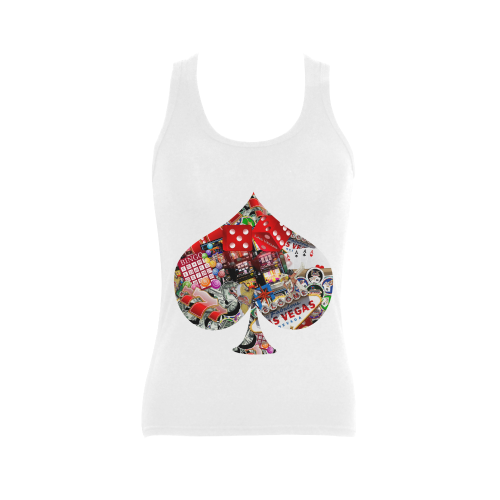 Spade Playing Card Shape - Las Vegas Icons Women's Shoulder-Free Tank Top (Model T35)