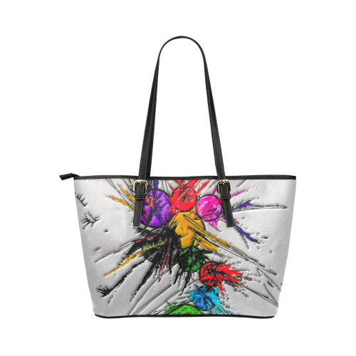 Plash (Original Paint) by Nico Bielow Leather Tote Bag/Large (Model 1651)