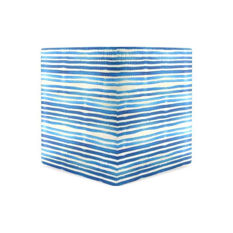 Watercolor STRIPES grunge pattern - blue Men's Leather Wallet (Model 1612)