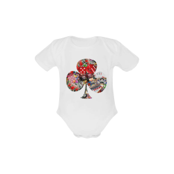 Club Playing Card Shape - Las Vegas Icons Baby Powder Organic Short Sleeve One Piece (Model T28)
