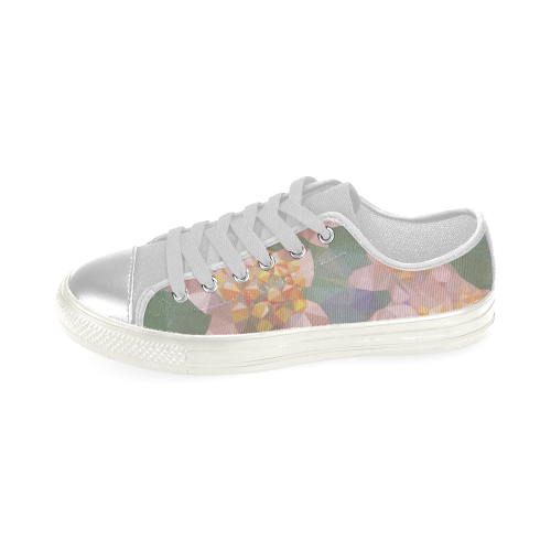 Low Poly Flowers Women's Classic Canvas Shoes (Model 018)
