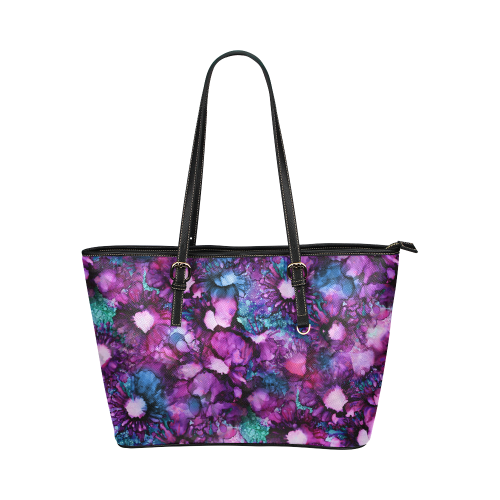 Underwater Garden Leather Tote Bag/Small (Model 1651)