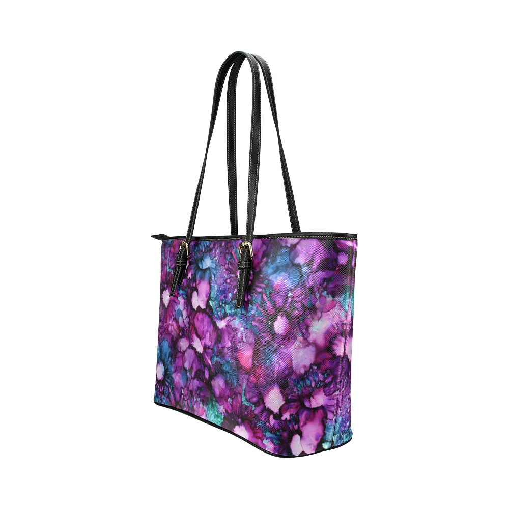 Underwater Garden Leather Tote Bag/Small (Model 1651)