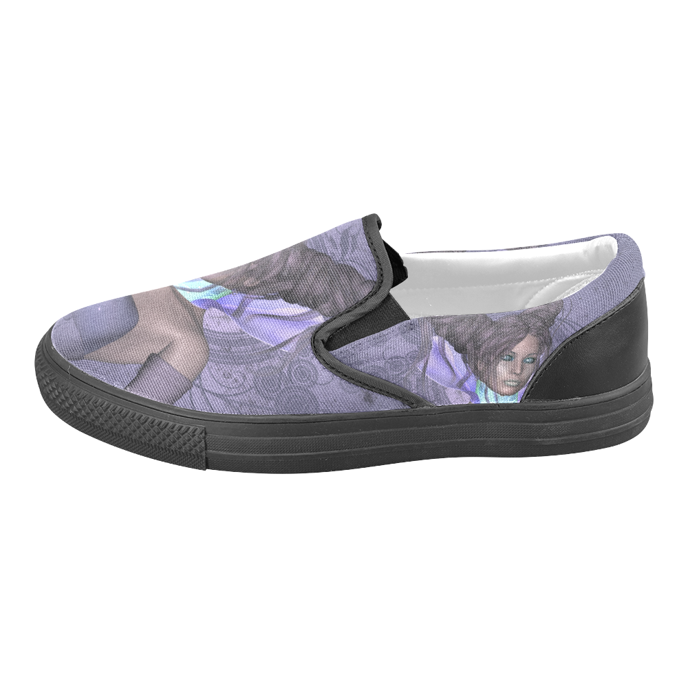 The dram of purple, beautiful women Women's Unusual Slip-on Canvas Shoes (Model 019)