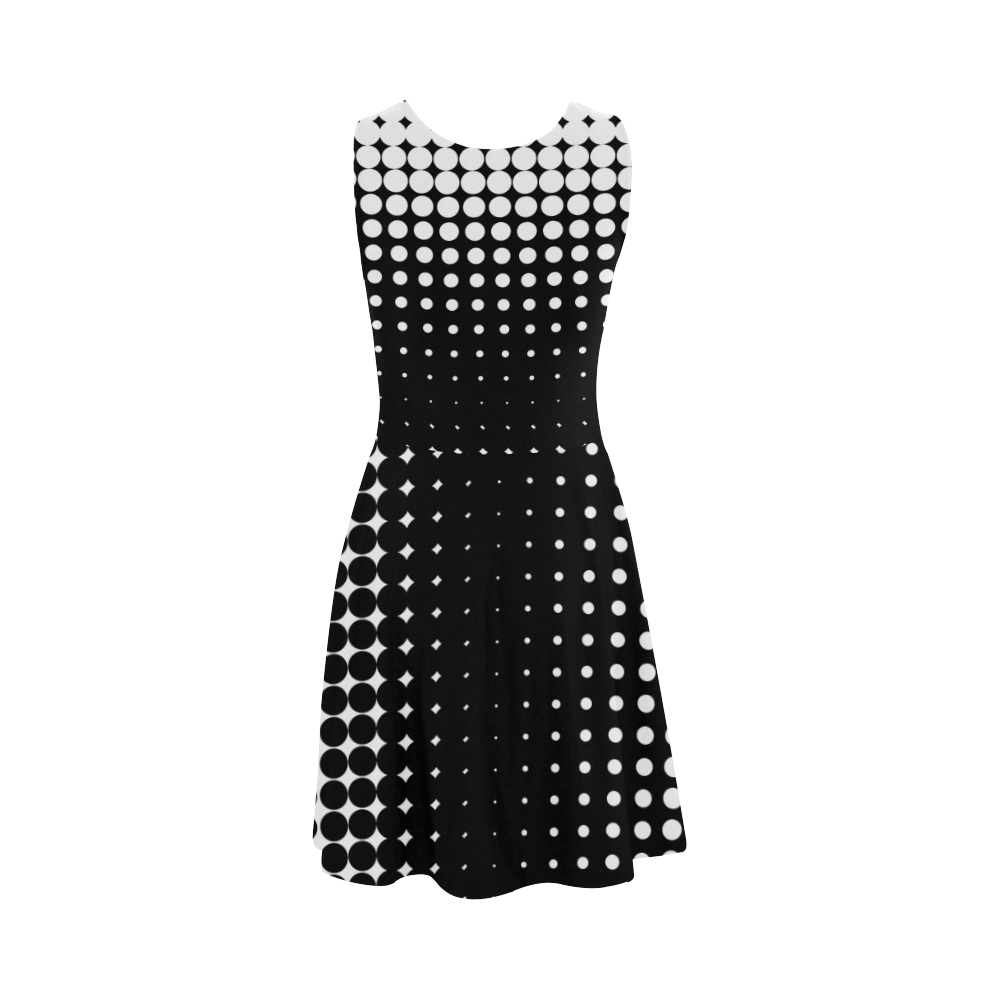 Black and White Halftone Pattern by ArtformDesigns Atalanta Sundress (Model D04)