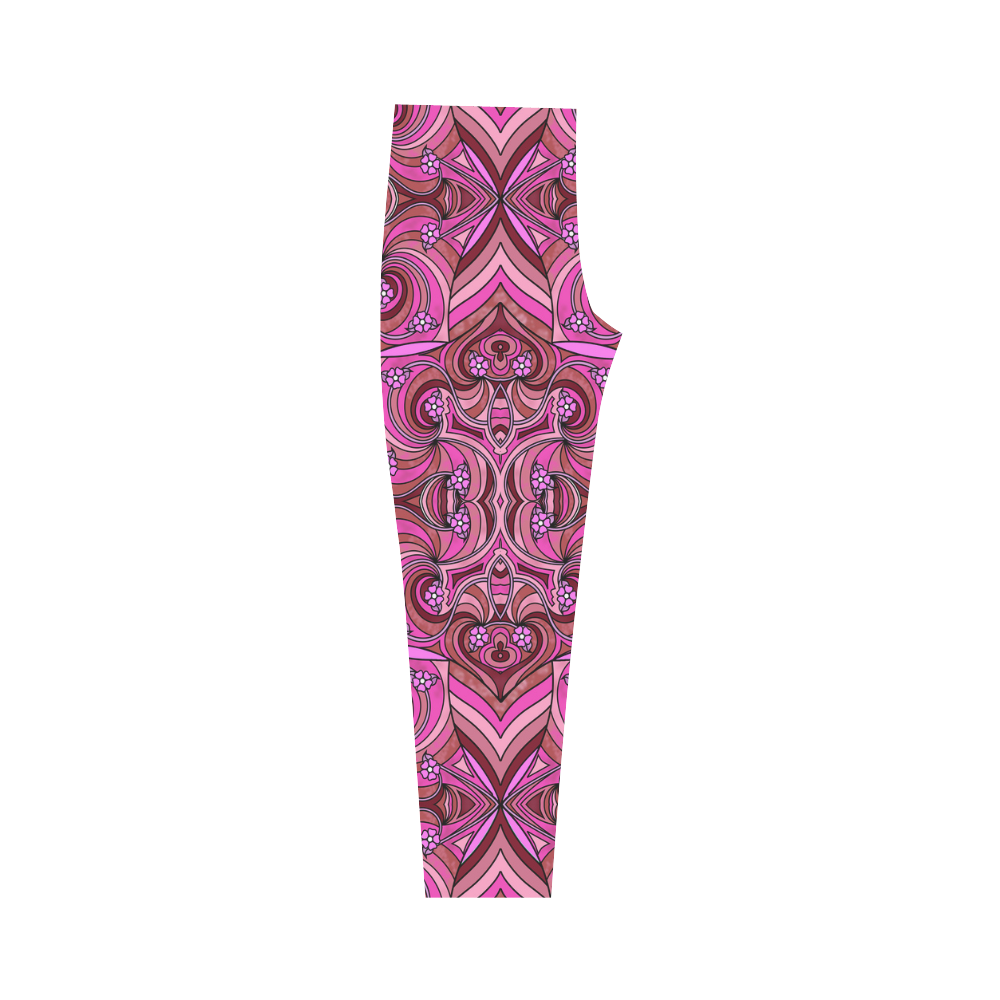 Pink Abstract Doodle Pattern by ArtformDesigns Capri Legging (Model L02)