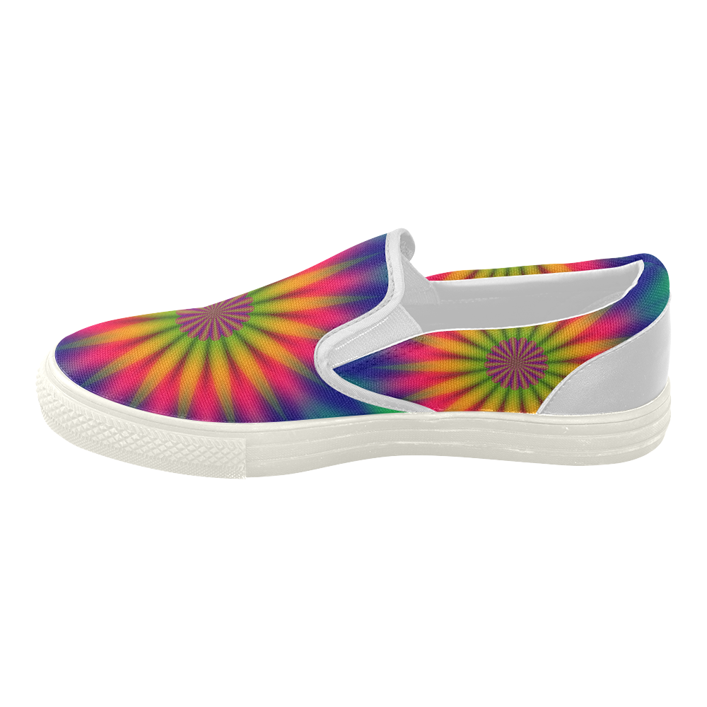 Fractal Kaleidoscope Mandala Flower Abstract 5 Women's Slip-on Canvas Shoes (Model 019)