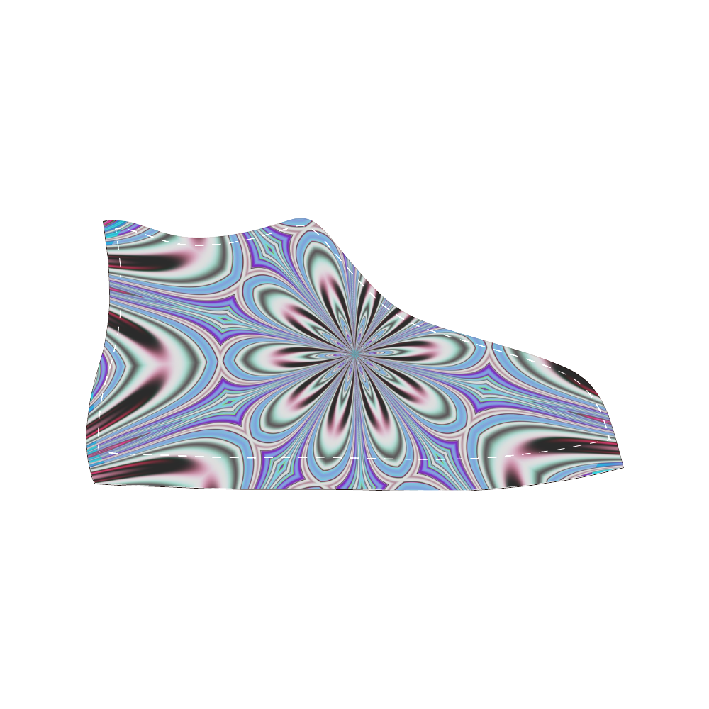 Fractal Kaleidoscope Mandala Flower Abstract 1 Men’s Classic High Top Canvas Shoes (Model 017)