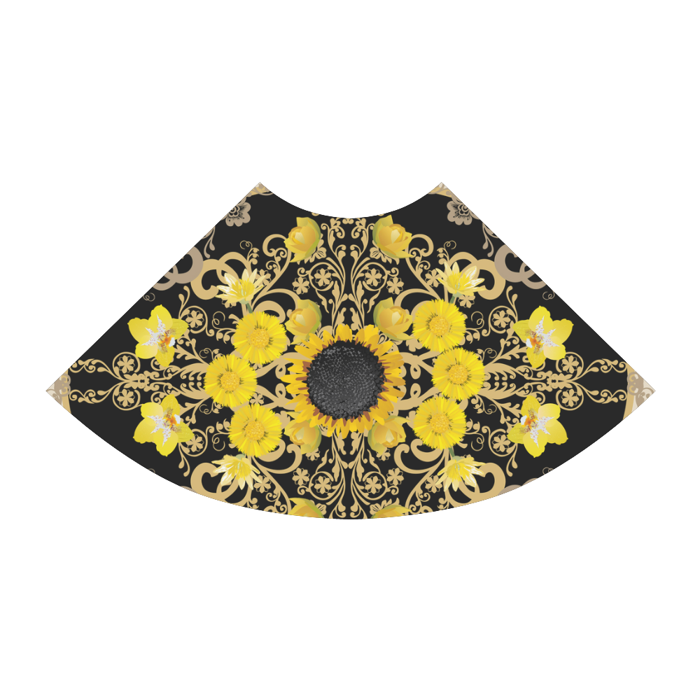 sunflower in brown design Atalanta Sundress (Model D04)