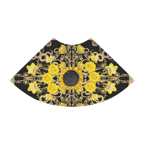 sunflower in brown design Atalanta Sundress (Model D04)
