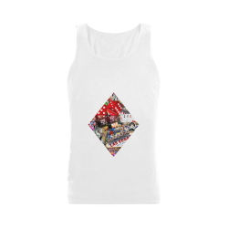 Diamond Playing Card Shape - Las Vegas Icons Plus-size Men's Shoulder-Free Tank Top (Model T33)