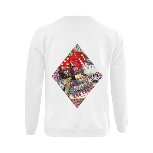 Diamond Playing Card Shape - Las Vegas Icons Gildan Crewneck Sweatshirt(NEW) (Model H01)