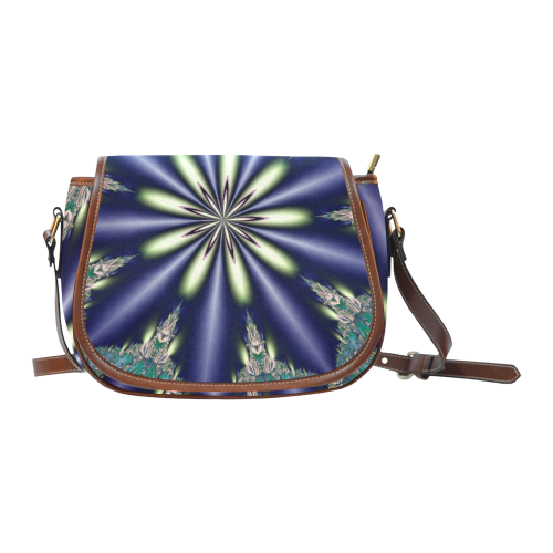 Fractal Kaleidoscope Mandala Flower Abstract 8 Saddle Bag/Large (Model 1649)