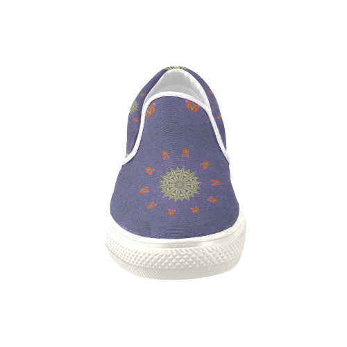 Fractal Kaleidoscope Mandala Flower Abstract 6 Men's Unusual Slip-on Canvas Shoes (Model 019)