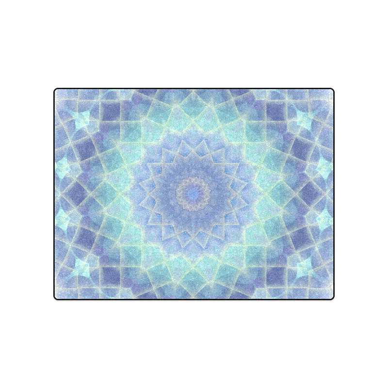 Blue and Turquoise mosaic Blanket 50"x60"