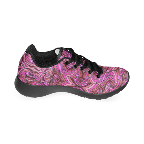 Pink Abstract Doodle Pattern by ArtformDesigns Women’s Running Shoes (Model 020)