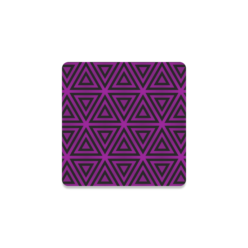Purple/Black Triangle Pattern Square Coaster