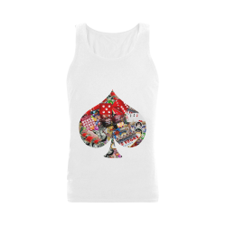 Spade Playing Card Shape - Las Vegas Icons Plus-size Men's Shoulder-Free Tank Top (Model T33)