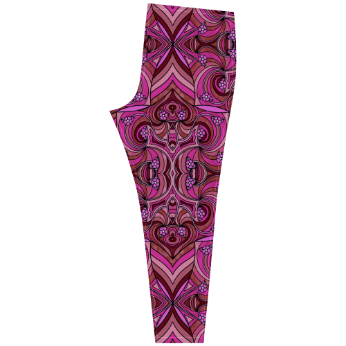 Pink Abstract Doodle Pattern by ArtformDesigns Cassandra Women's Leggings (Model L01)