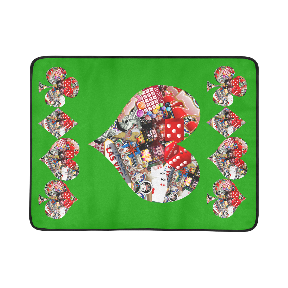 Heart Playing Card Shape - Las Vegas Icons Beach Mat 78"x 60"