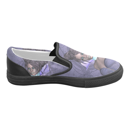 The dram of purple, beautiful women Women's Unusual Slip-on Canvas Shoes (Model 019)