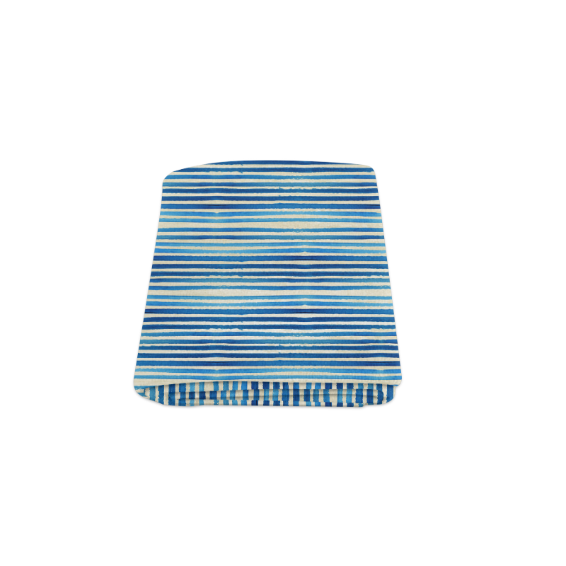 Watercolor STRIPES grunge pattern - blue Blanket 50"x60"