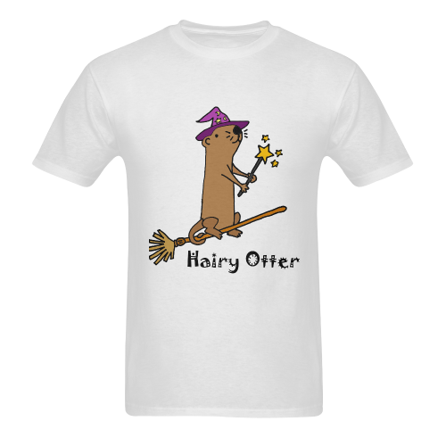 Funny Magical Hairy Otter Wizard Sunny Men's T- shirt (Model T06)