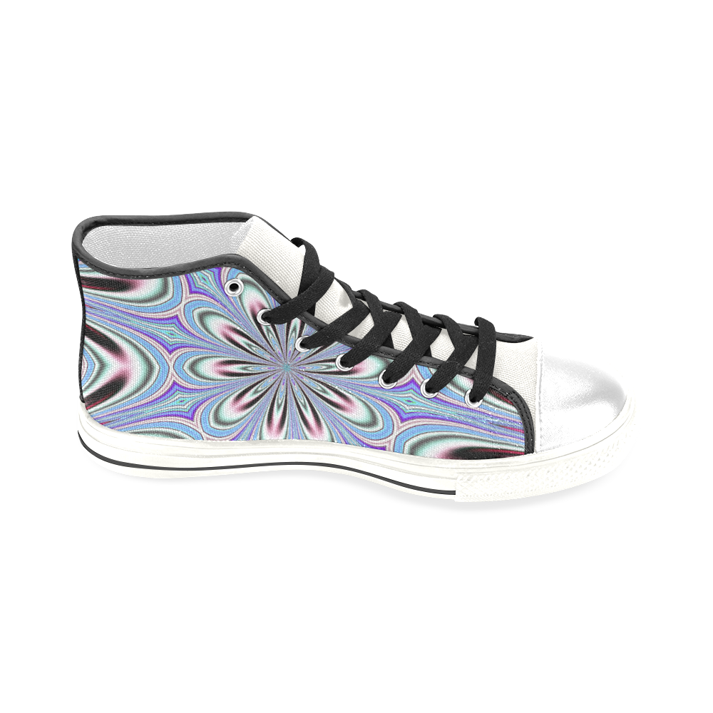 Fractal Kaleidoscope Mandala Flower Abstract 1 Men’s Classic High Top Canvas Shoes (Model 017)
