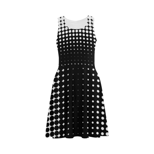 Black and White Halftone Pattern by ArtformDesigns Atalanta Sundress (Model D04)