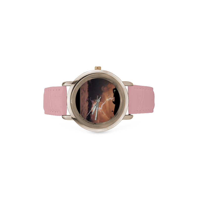 Mister Lightning Women's Rose Gold Leather Strap Watch(Model 201)