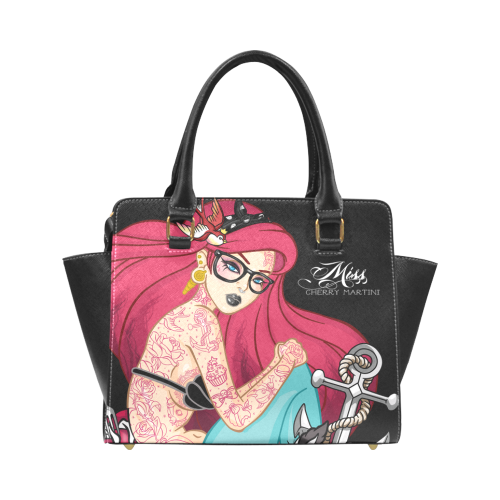 Ariel with Roses STUDDED BAG Rivet Shoulder Handbag (Model 1645)