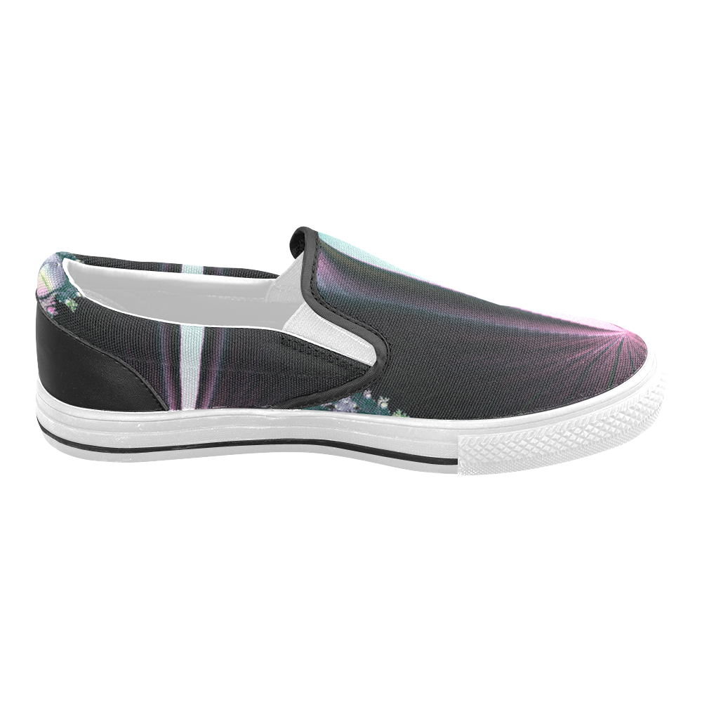 Fractal Beacon in the Night Abstract Men's Slip-on Canvas Shoes (Model 019)