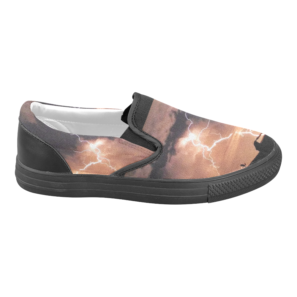 Mister Lightning Men's Unusual Slip-on Canvas Shoes (Model 019)