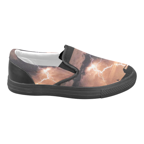 Mister Lightning Men's Unusual Slip-on Canvas Shoes (Model 019)